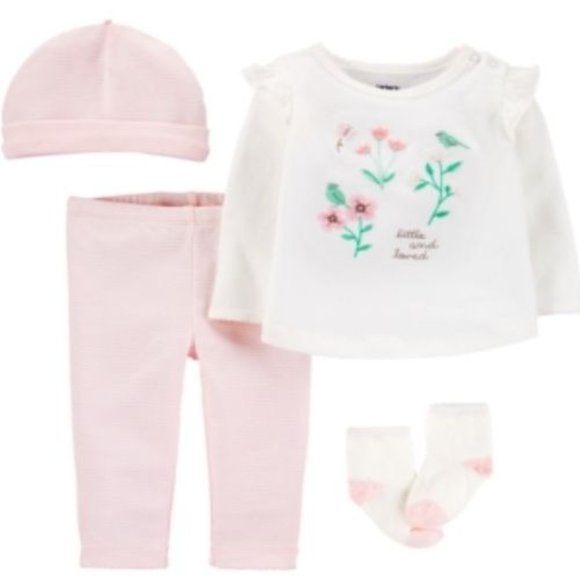 Carter's Baby Girls 4-pc. Pant Set, 3 Months , White - Picture 1 of 8